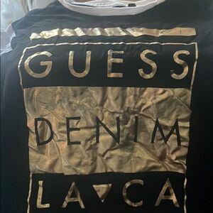 Guess Black and Gold Graphic Tee